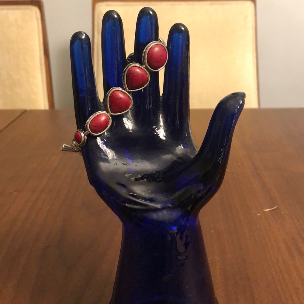 Lucky brand red and silver bracelet